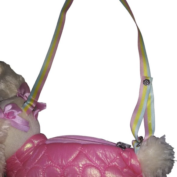 Poochie & Co Lizzie the Beagle CONFETTI Girls Plush Dog Purse Rainbow Strap Bag - Picture 10 of 11